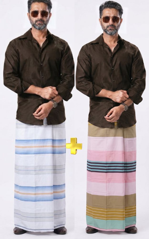 রয়েল কালচার লুংগি জোড়া (২ পিস 1412+1460)