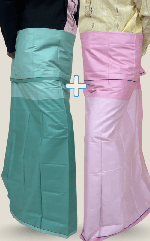 রয়েল কালচার এর পদ্ম-রঙা লুঙ্গি কম্বো 1466 + 1469